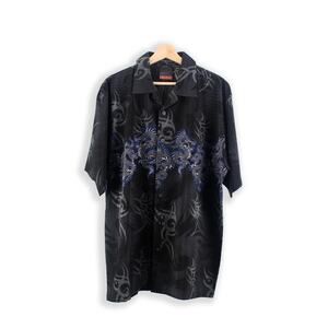 Vintage Dragon Shirt - Y2K Tribal Chinese Dragon Top - L